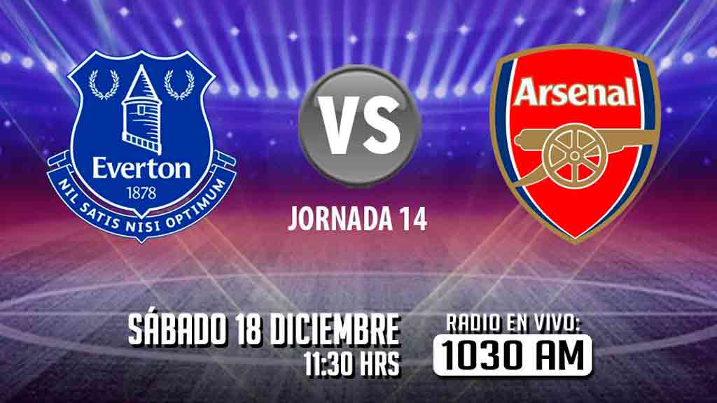 Escucha EN VIVO aquí el partido entre Everton vs Arsenal