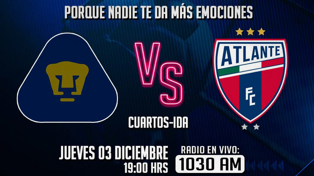 Escucha EN VIVO aquí el partido entre Pumas Tabasco vs Atlante