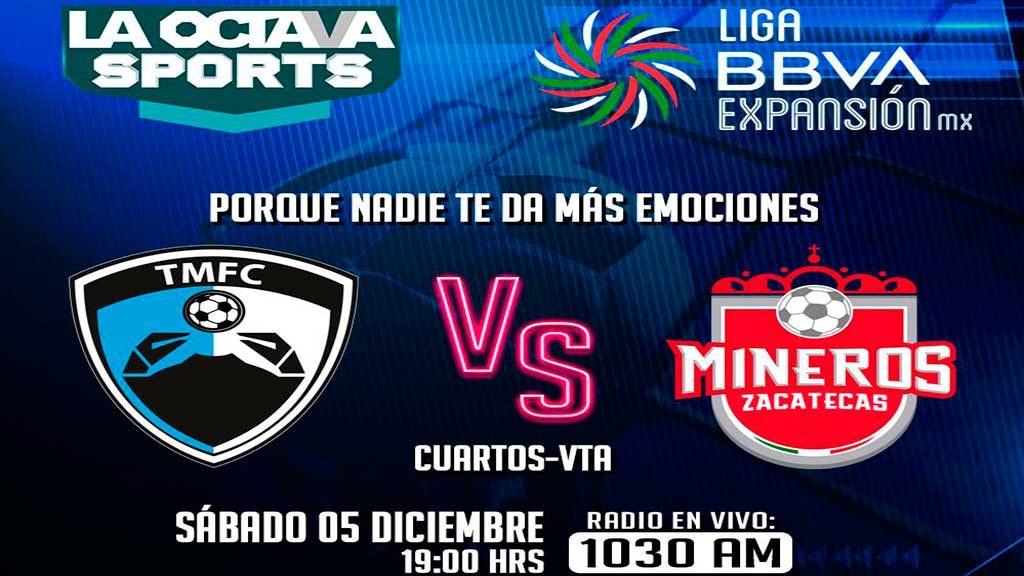 Escucha EN VIVO aquí el duelo entre Mineros y Tampico Madero