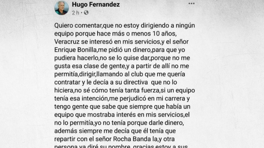 El uruguayo Hugo Fernández acusó a Enrique Bonilla de corrupción.