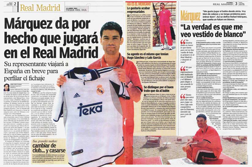 Rafael Márquez daba por hecho su fichaje con el Real Madrid