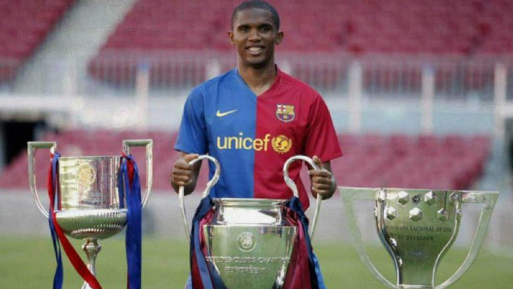 Samuel Eto'o en su paso con el FC Barceñona