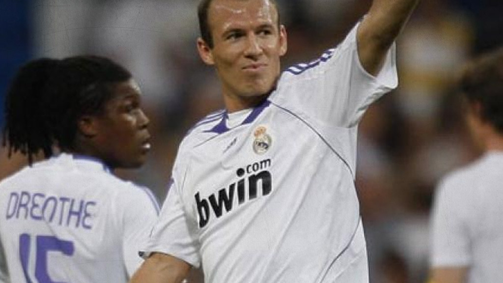 Arjen Robben como jugador del Real Madrid