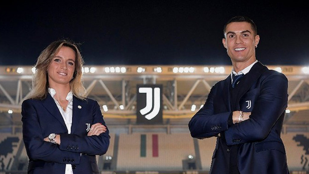 Barbara Bonansea y Cristiano Ronaldo, ambos emblemas de Juventus