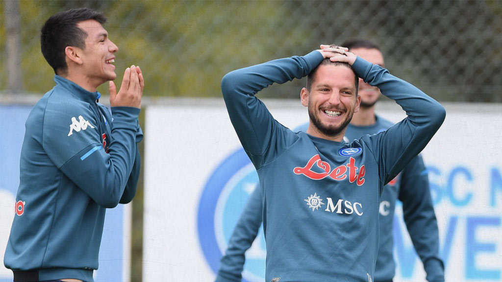 Chucky Lozano y Dries Mertens,, dos atacantes del Napoli