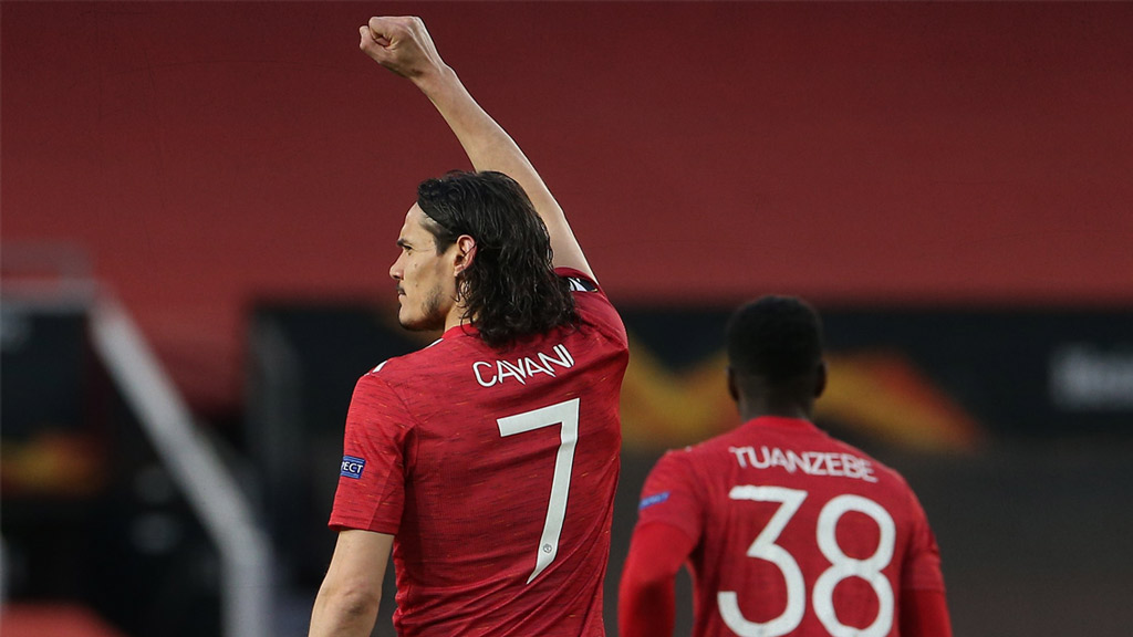 Edinson Cavani metió al Manchester United a semifinales