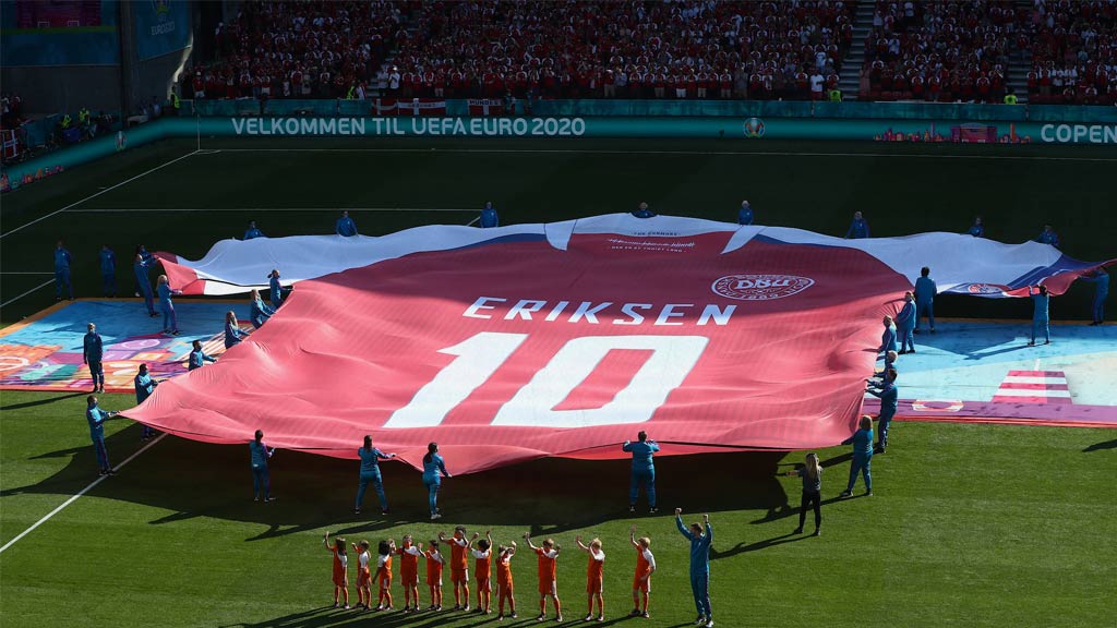 Christian Eriksen ha sido homenajeado en la Euro luego de su incidente
