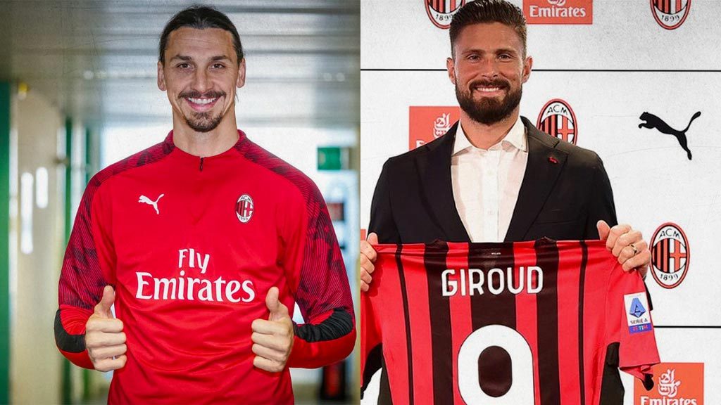 AC Milan: Olivier Giroud y Zlatan Ibrahimovic, 73 años y 739 goles para los Rossoneri