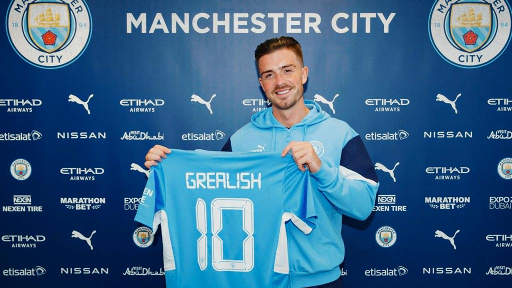 Jack Grealish al Manchester City; Se mete en la cima del Top 10 de fichajes más caros en Premier League