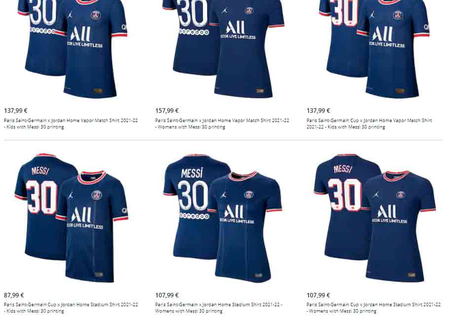 playeras de messi psg