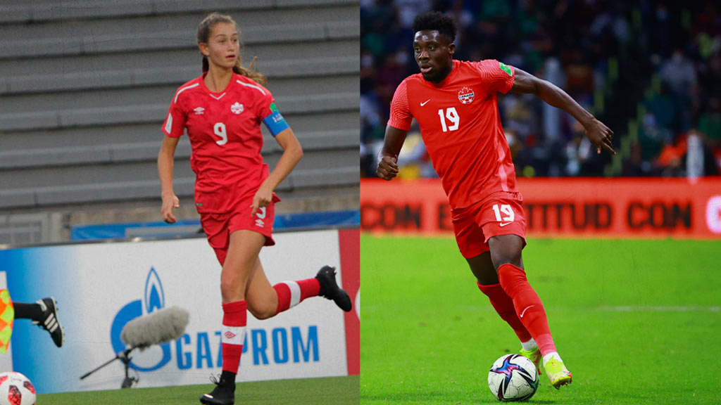 Jordyn Huitema y Alphonso Davies, romance y talento del futbol en Canadá