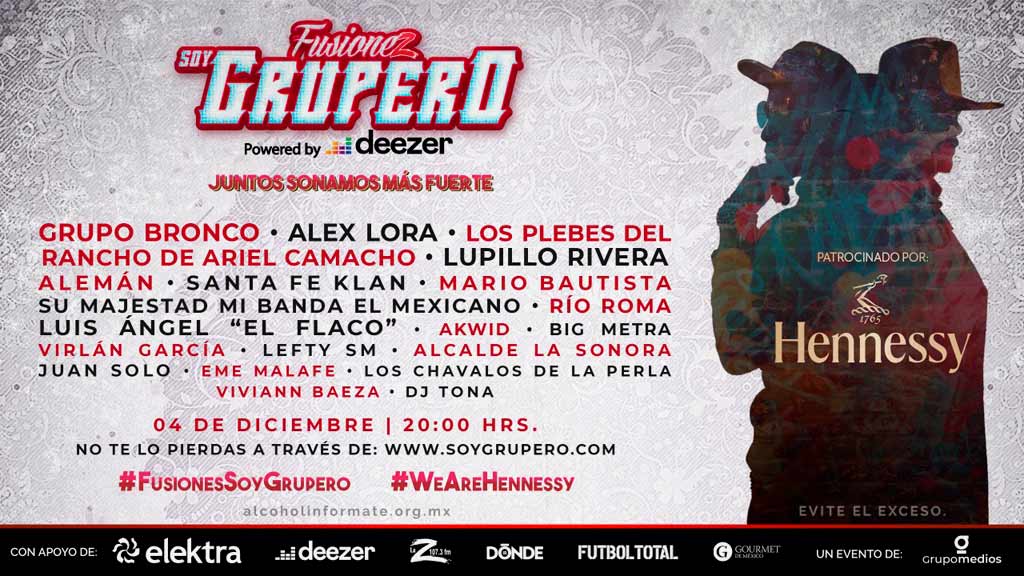 Concierto Fusionez Soy Grupero: Cartel, bandas, grupos y cantantes invitados a su 8vo aniversario