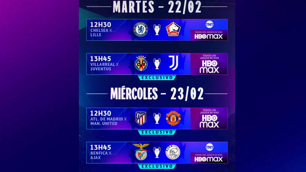 Champions League: Partidos de hoy, fechas, horarios y canales de transmisión de octavos de final de ida 2021-22 | Total