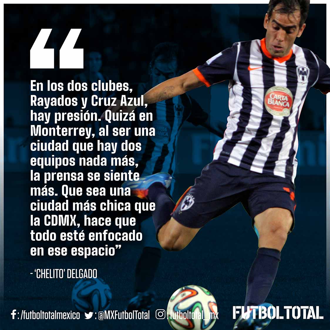 'Chelito' no ve más presión en Rayados que en Cruz Azul