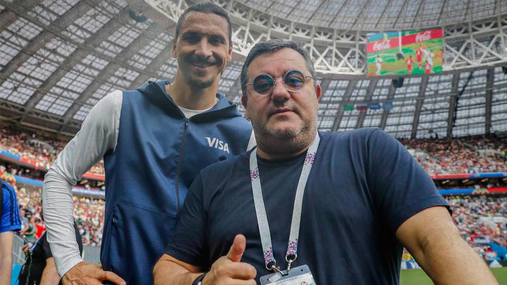 Zlatan Ibrahimovic con Mino Raiola, el cliente con el que movió más dinero como agente