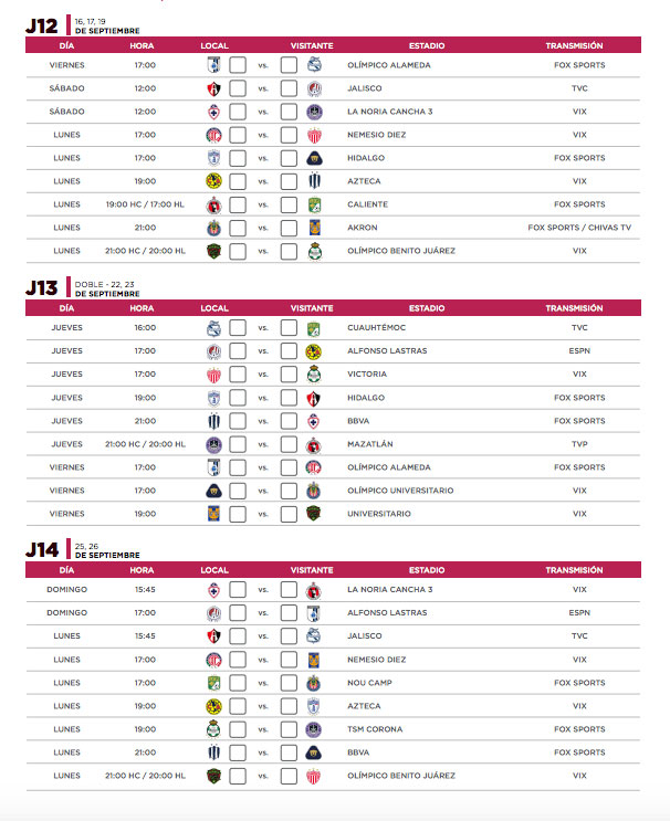 Fue destapado el calendario del Apertura 2022
