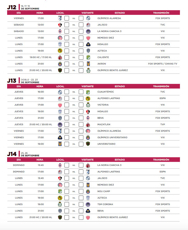 Fue destapado el calendario del Apertura 2022