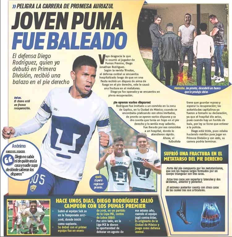 Diego Rodríguez, ex futbolista de Pumas, ya había tenido un incidente con arma de fuego