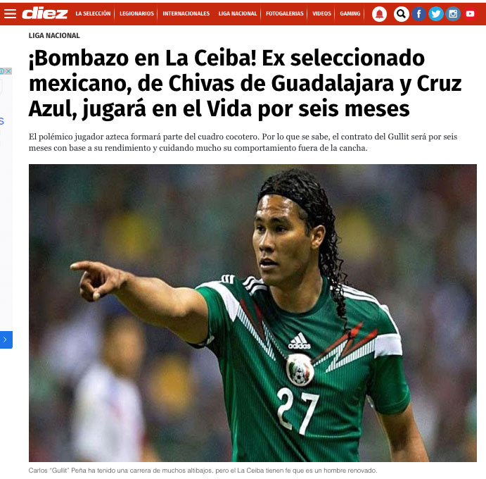 El diario 'Diez' colocó como Bombazo al futbolista mexicano