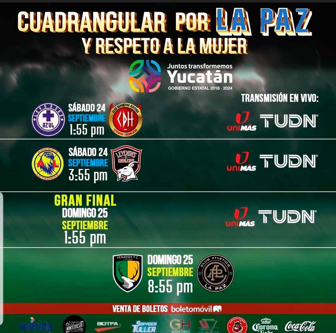 Así se jugará el Cuadrangular por la Paz entre América, Chivas, Cruz Azul y Toluca