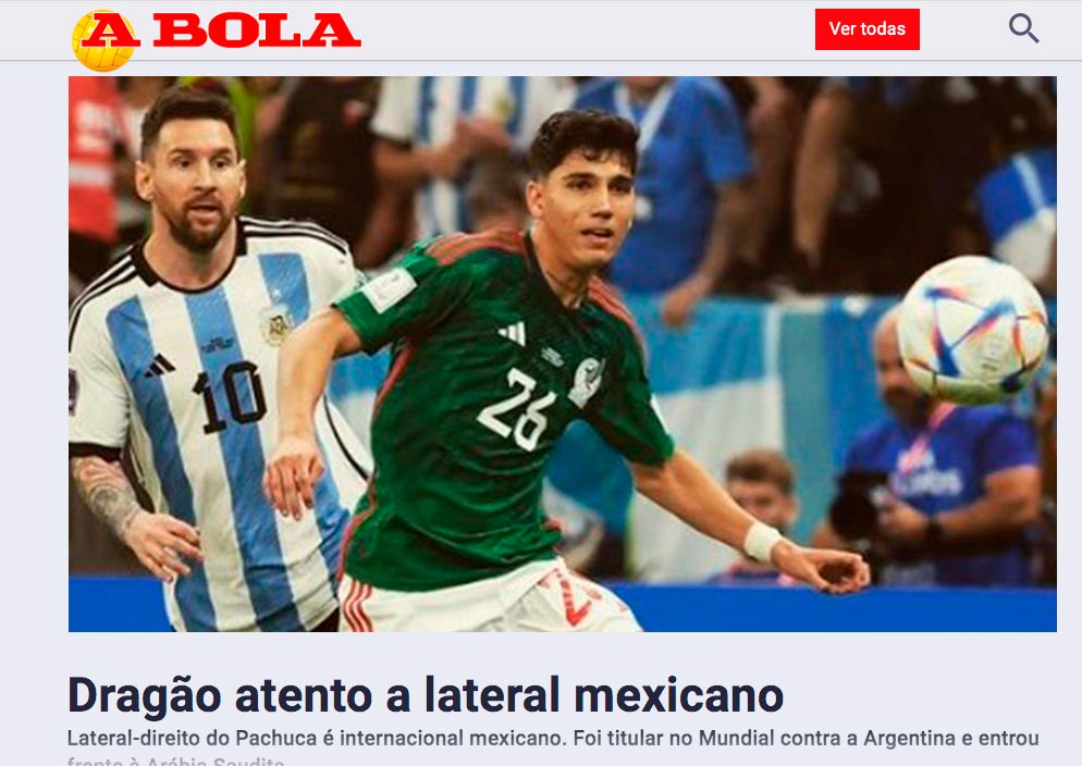 Desde A Bola colocan al mexicano Kevin Álvarez en la mira del FC Porto; el canterano de los Tuzos de Pachuca quiere emigrar a Europa
