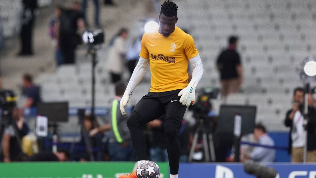 André Onana, portero del Inter de Milán que usa guantes mexicanos