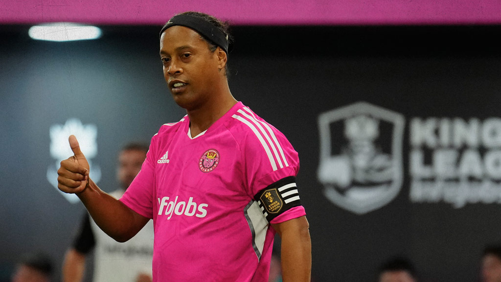 Ronaldinho durante un partido de la Kings League