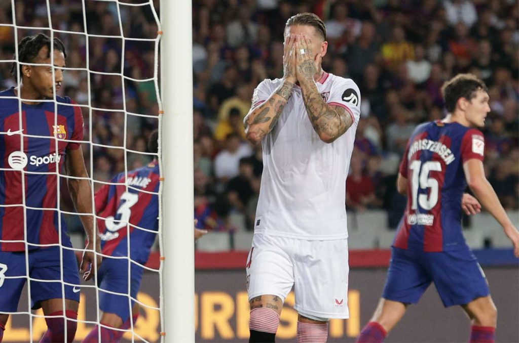 Sergio Ramos protagoniza la derrota de Sevilla ante Barcelona