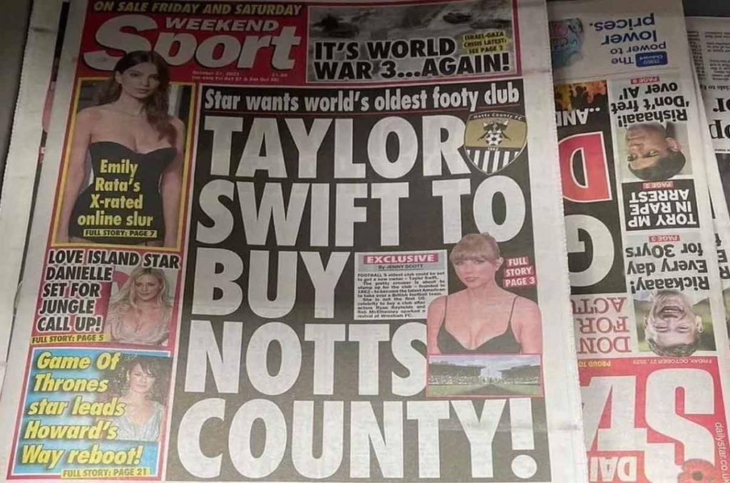 Taylor Swift se quedó con las ganas de comprar al Notts County de Inglaterra