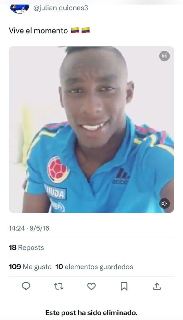 Julián Quiñones expresaba en redes sociales su ilusión por representar a Colombia