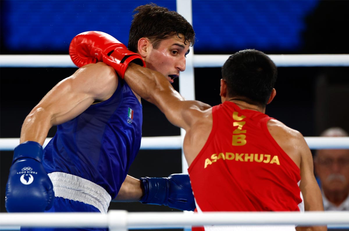 Marco Verde en la pelea con el uzbeko Asadxoʻja Moʻydinxoʻjayev