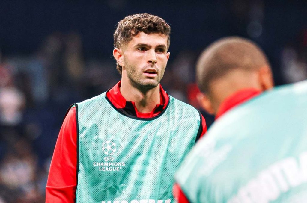 Christian Pulisic una de las figuras del AC Milan para enfrentar a la Juventus