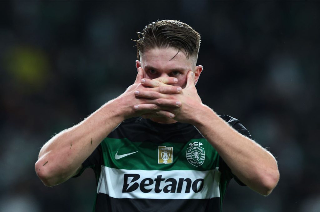 El famoso festejo de Viktor Gyökeres, delantero del Sporting de Lisboa