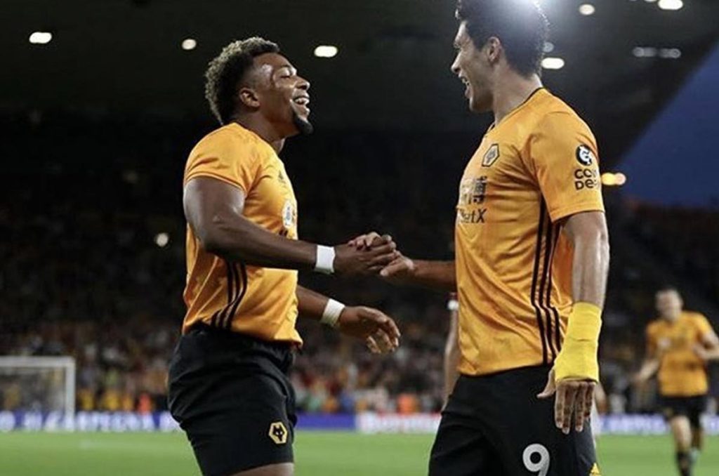 Adama Traoré y Raúl Jiménez en su paso por el Wolverhampton
