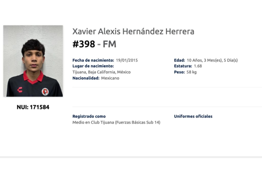 Quién es Xavier Hernández, el niño prodigio que ya deslumbra en Xolos de Tijuana