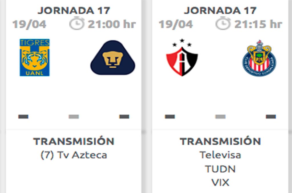 Tigres vs Pumas y Atlas vs Chivas definen el último boleto para el Play In en el Clausura 2025