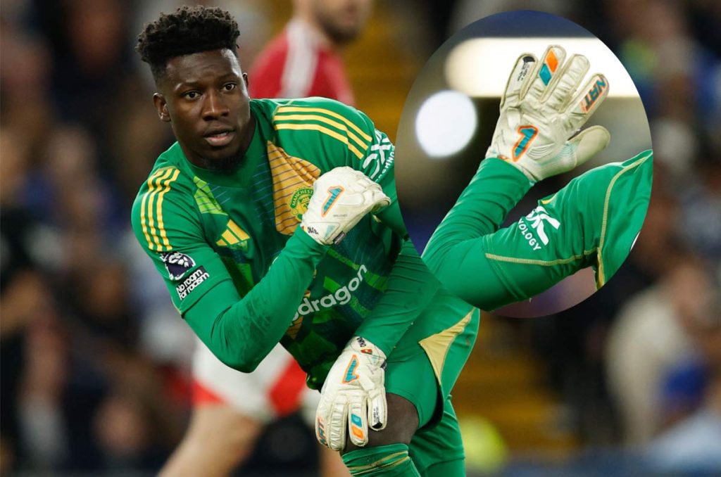 André Onana, portero del Manchester United que usa guantes mexicanos