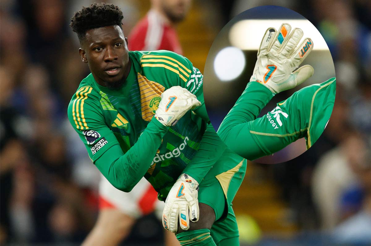 André Onana, portero del Manchester United que usa guantes mexicanos