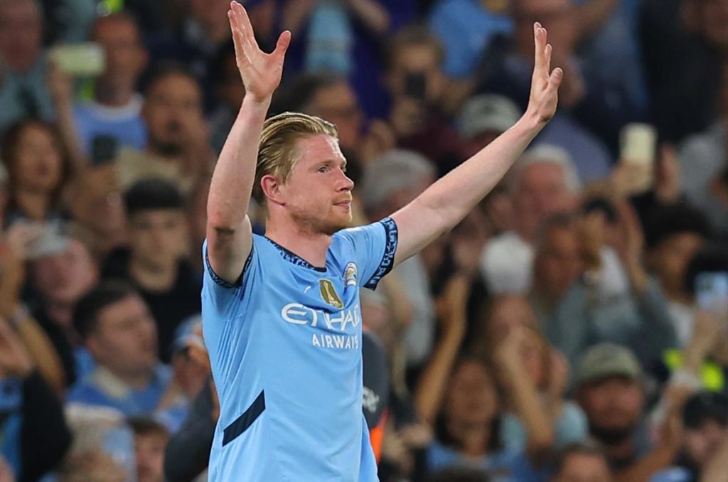 Kevin De Bruyne en su despedida del Manchester City