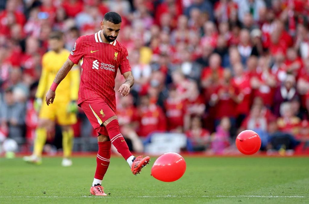 Mohamed Salah ya festejó el título con el Liverpool en la Premier League 2024-2025