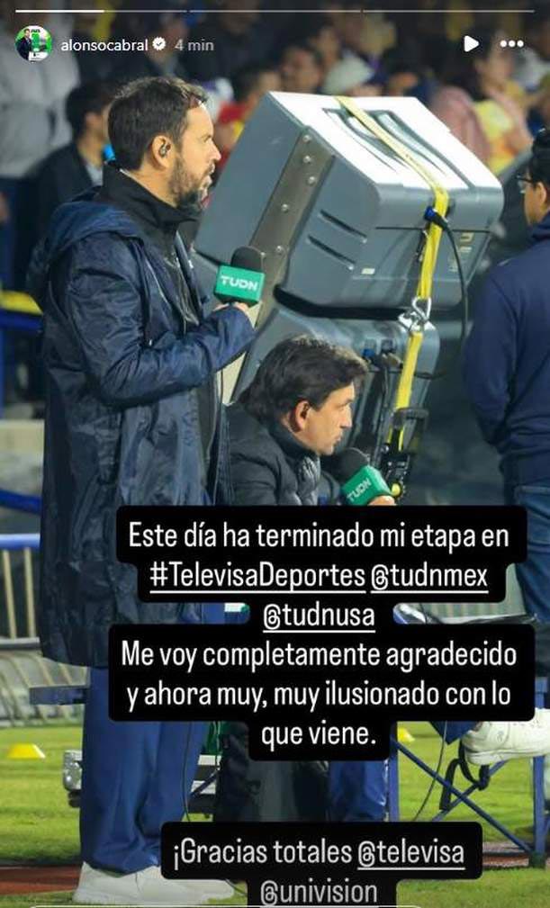 Alonso Cabral se despidió oficialmente de Televisa Deportes y TUDN
