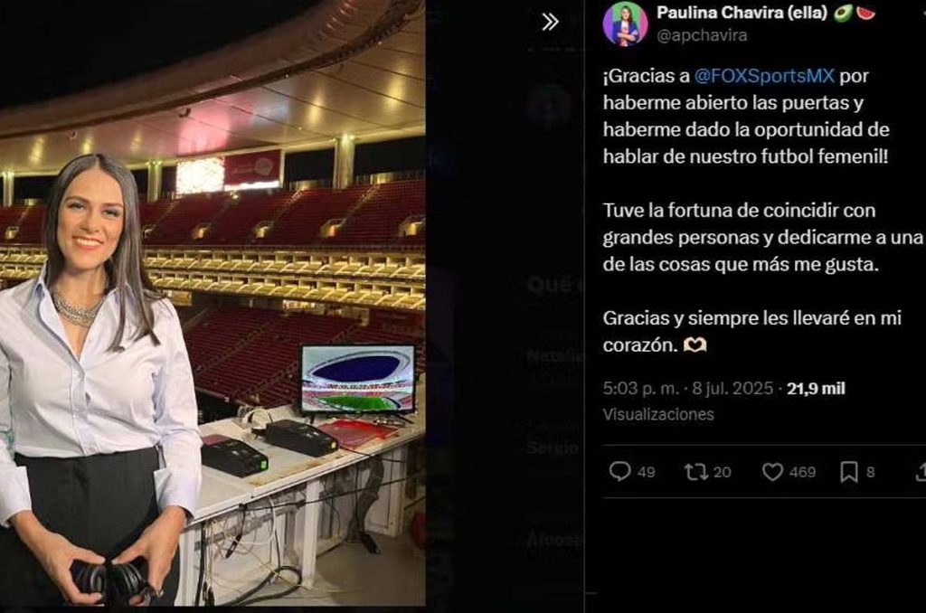 Paulina Chavira dejó las filas de FOX Sports México