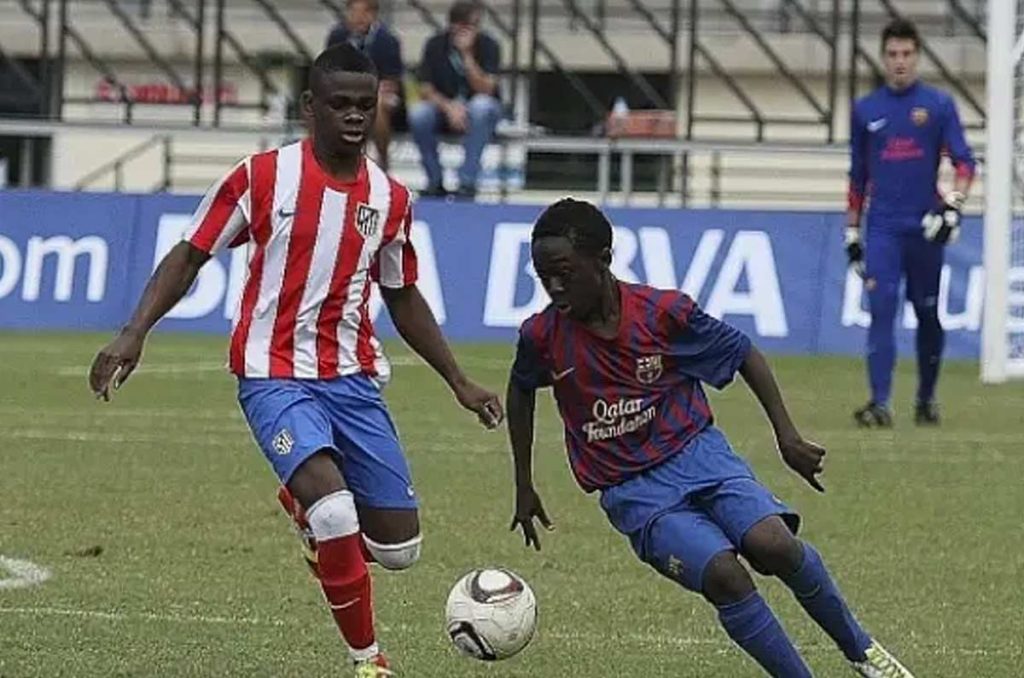 Salomon Obama durante su etapa con el Atlético de Madrid en juveniles