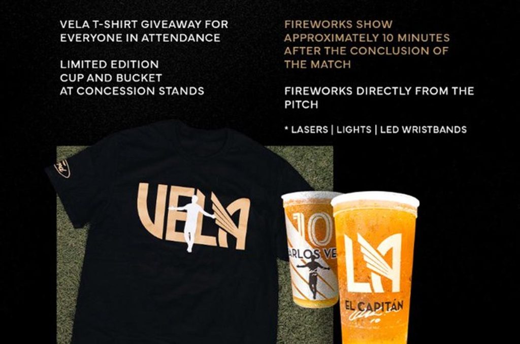La camiseta y vasos del LAFC como homenaje a Carlos Vela