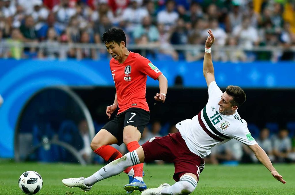 Heung Ming Son en su partido ante la Selección Mexicana en Rusia