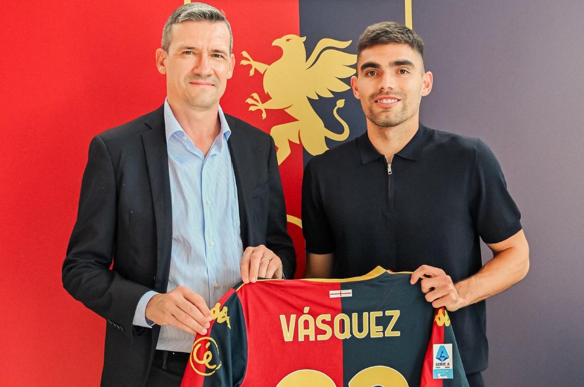 Johan Vásquez, el capitán de Genoa hasta 2028