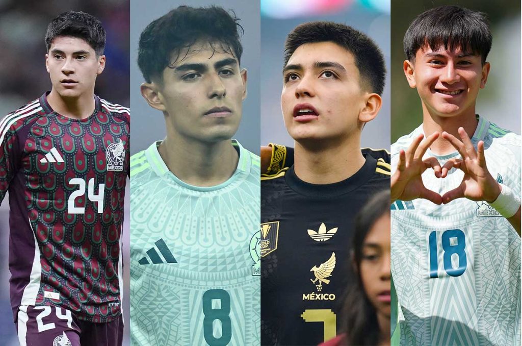 Gilberto Mora, Elías Montiel, Obed Vargas, y Alexéi Domínguez levantan la mano para competir en Selección