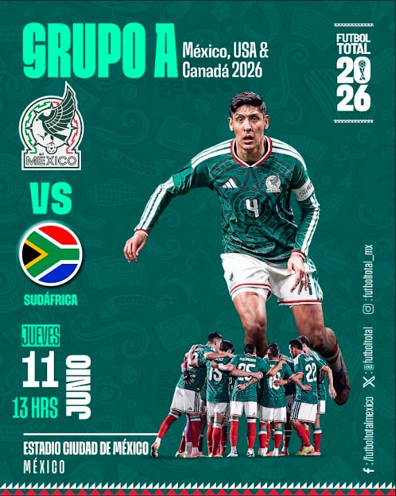 México vs Sudáfrica en el Mundial 2026