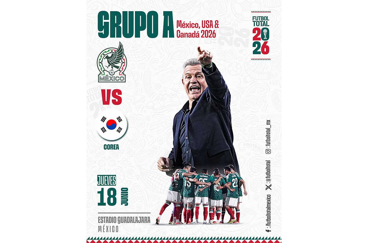 México vs Corea del Sur el jueves 18 de junio en Guadalajara