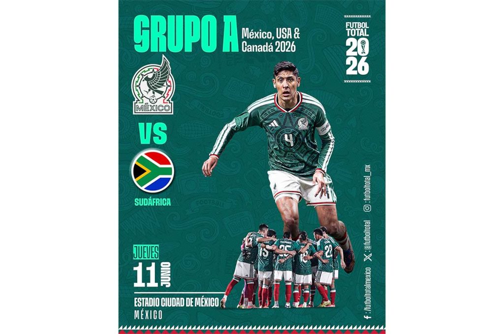 México vs Sudáfrica será el partido inaugural el jueves 11 de junio